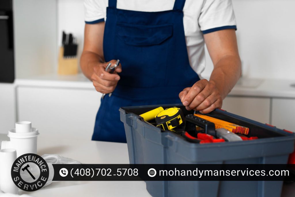 Professional handyman repairing a door lock, saving time and money with handyman services.